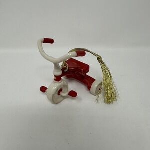 Lenox Ready To Ride Tricycle Ornament NAME Nolan Red White Porcelain 2.5 In